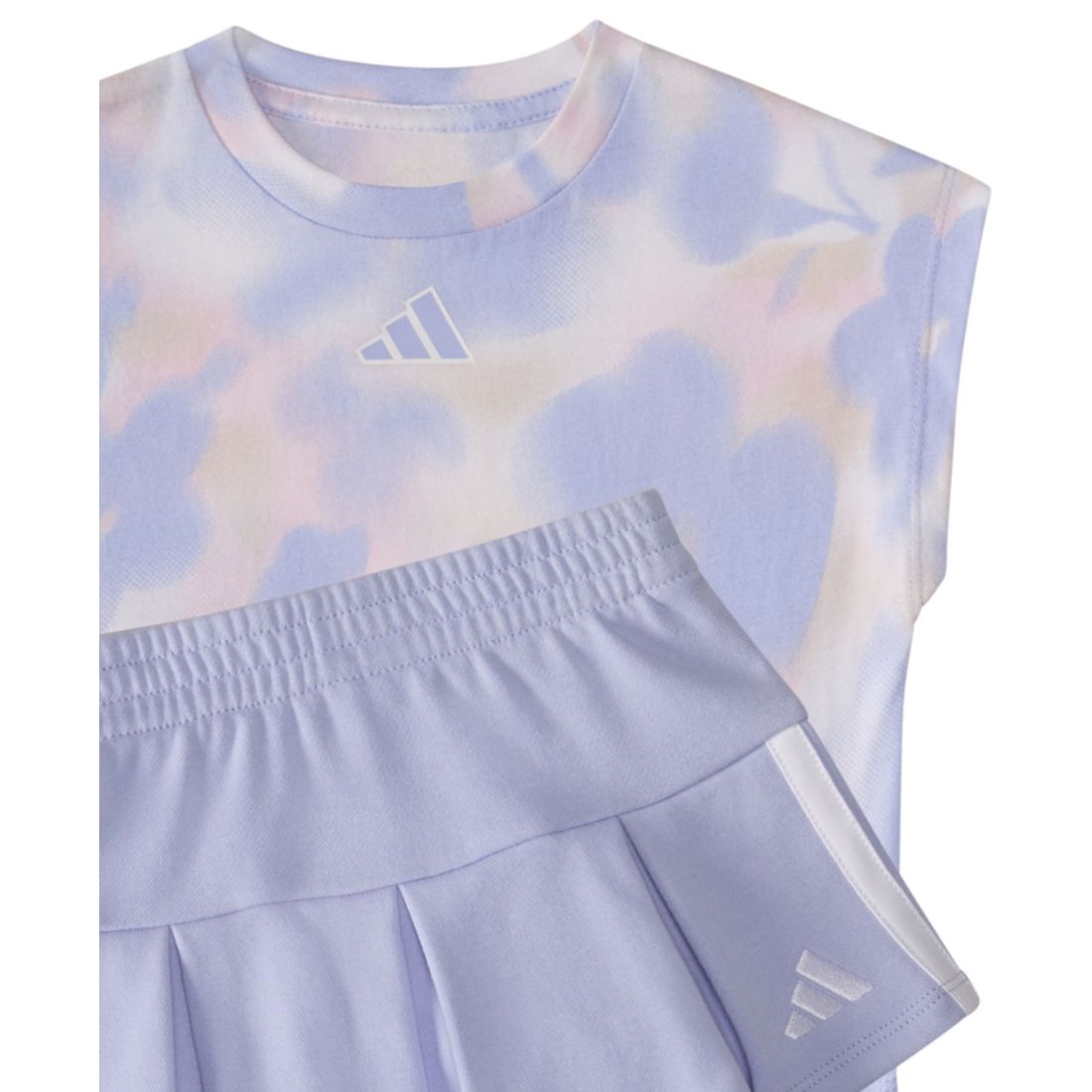 adidas Baby Girls 2-Piece Printed Sleeveless Box T-Shirt and French Terry Skort Set