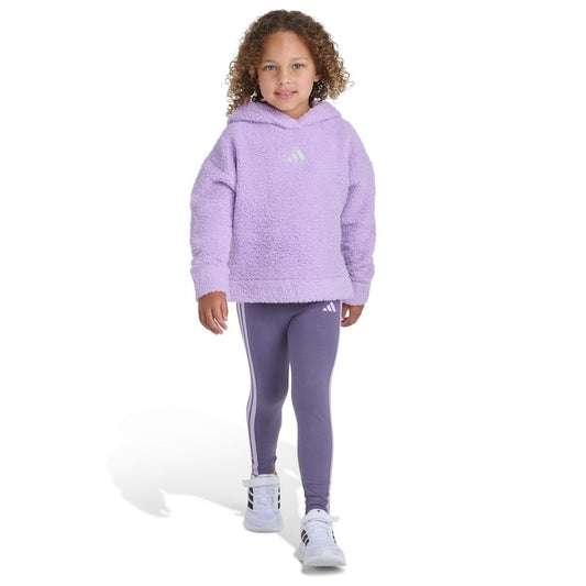 Adidas Toddler and Little Girls 2T-7 Two Piece Fleece Hoodie and Leggings Set