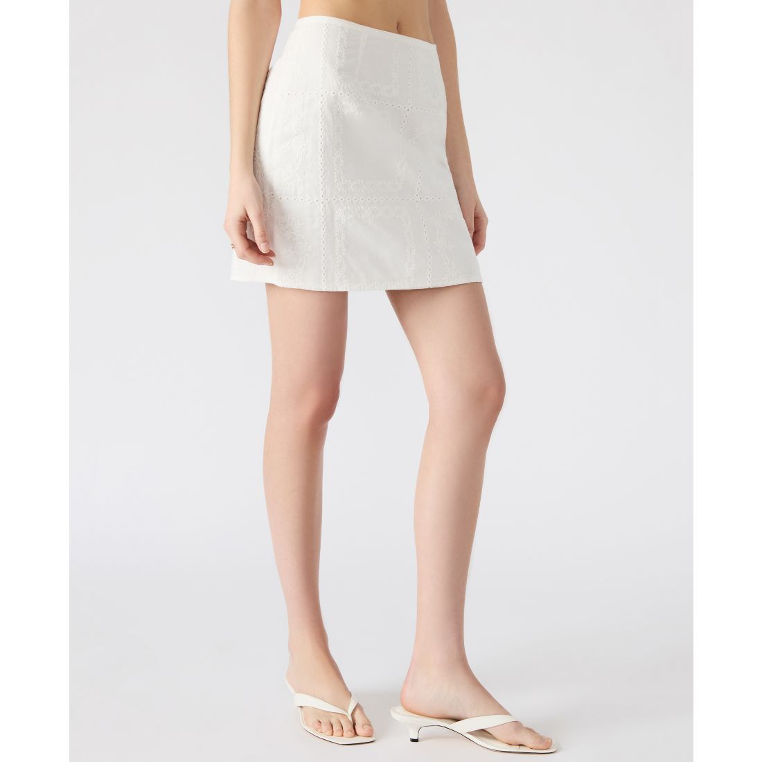 Steve Madden Women's Crissy Eyelet Patchwork Mini Skirt