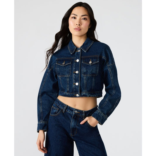 Steve Madden Women's Brixton Button-Front Cotton Denim Jacket