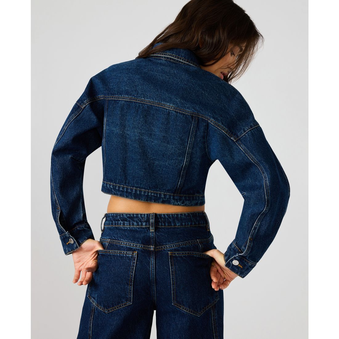 Steve Madden Women's Brixton Button-Front Cotton Denim Jacket