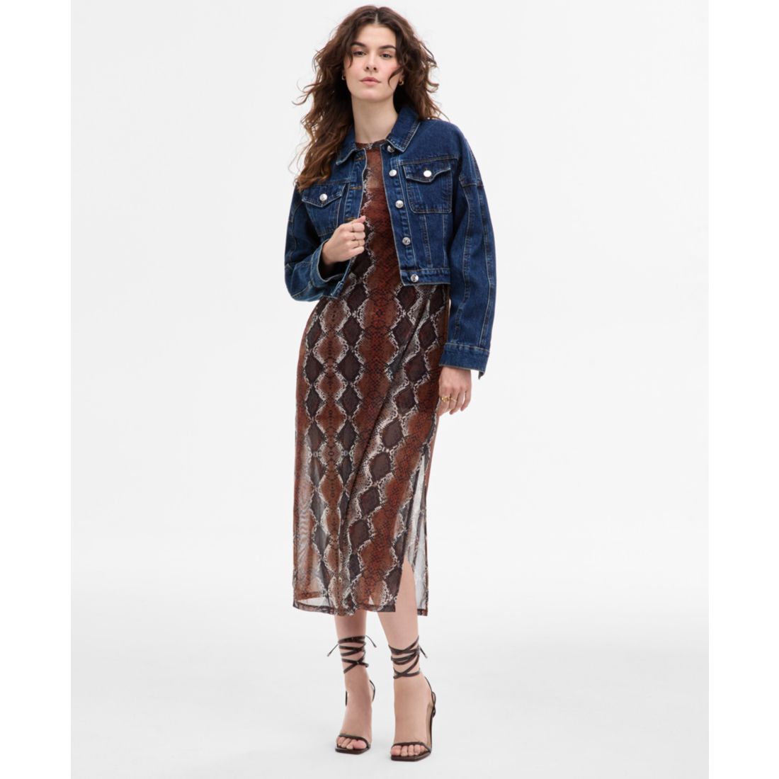 Steve Madden Women's Brixton Button-Front Cotton Denim Jacket