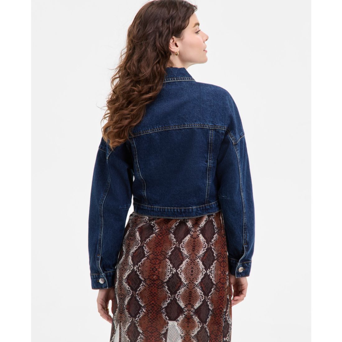 Steve Madden Women's Brixton Button-Front Cotton Denim Jacket