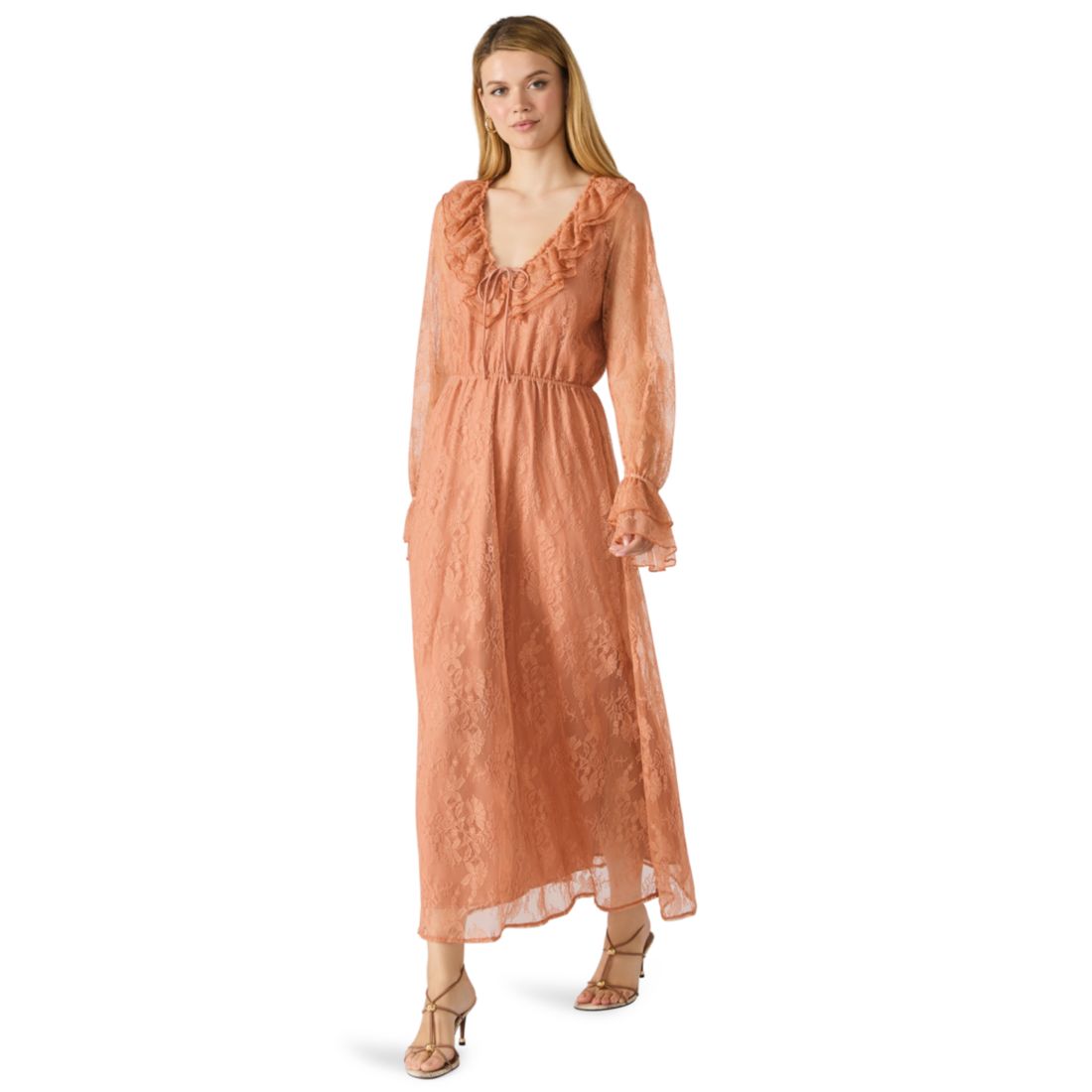 Steve Madden Women's Rosabella Ruffle Collar Midi Dress