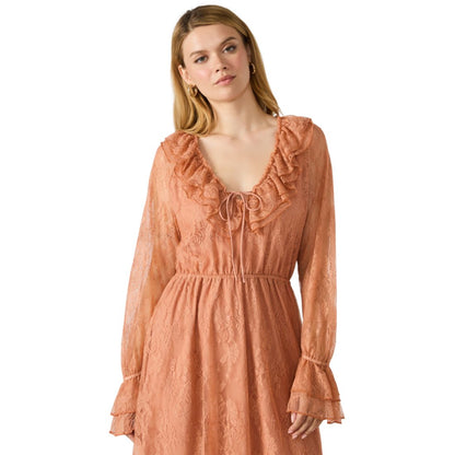 Steve Madden Women's Rosabella Ruffle Collar Midi Dress