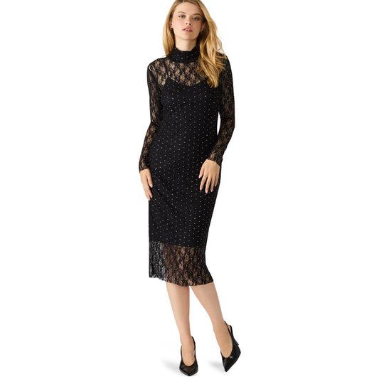 Steve Madden Women's Vivienne Mock Neck Lace Dress