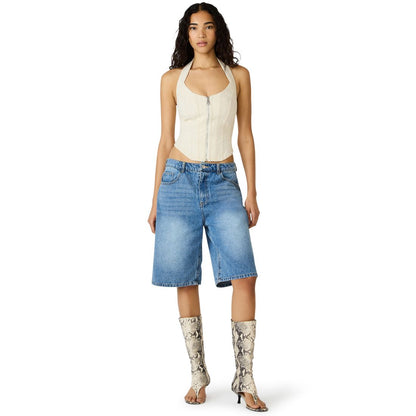 Steve Madden Women's Natasha Corset Halter Neck Top