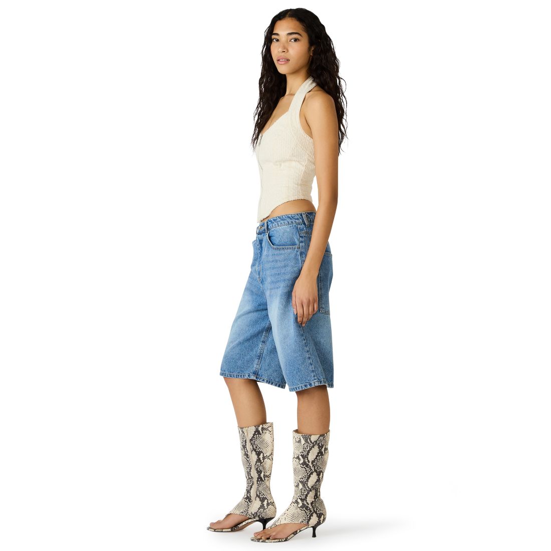 Steve Madden Women's Natasha Corset Halter Neck Top