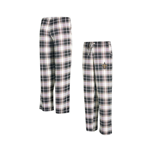 Concepts Sport Women's Black New Orleans Saints Ashford Plaid Knit Pants