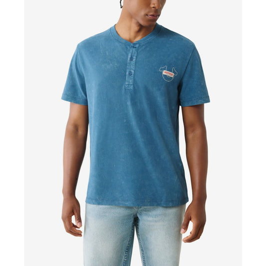 True Religion Men's Short Sleeve Pique Mineral Patch T-Shirt
