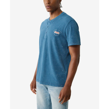 True Religion Men's Short Sleeve Pique Mineral Patch T-Shirt