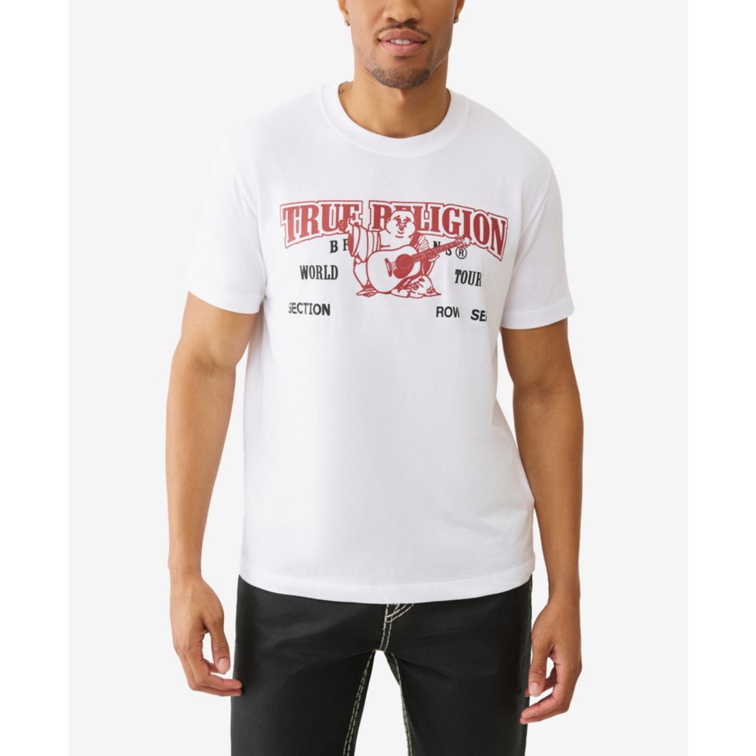 True Religion Men's World Tour Heritage Logo Crewneck T-Shirt