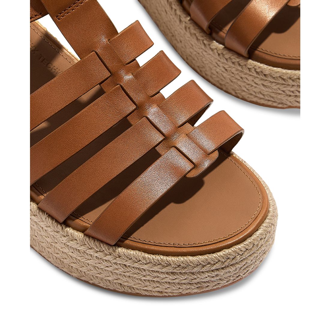 FitFlop Women's Platform Espadrille Leather Wedge Sandals