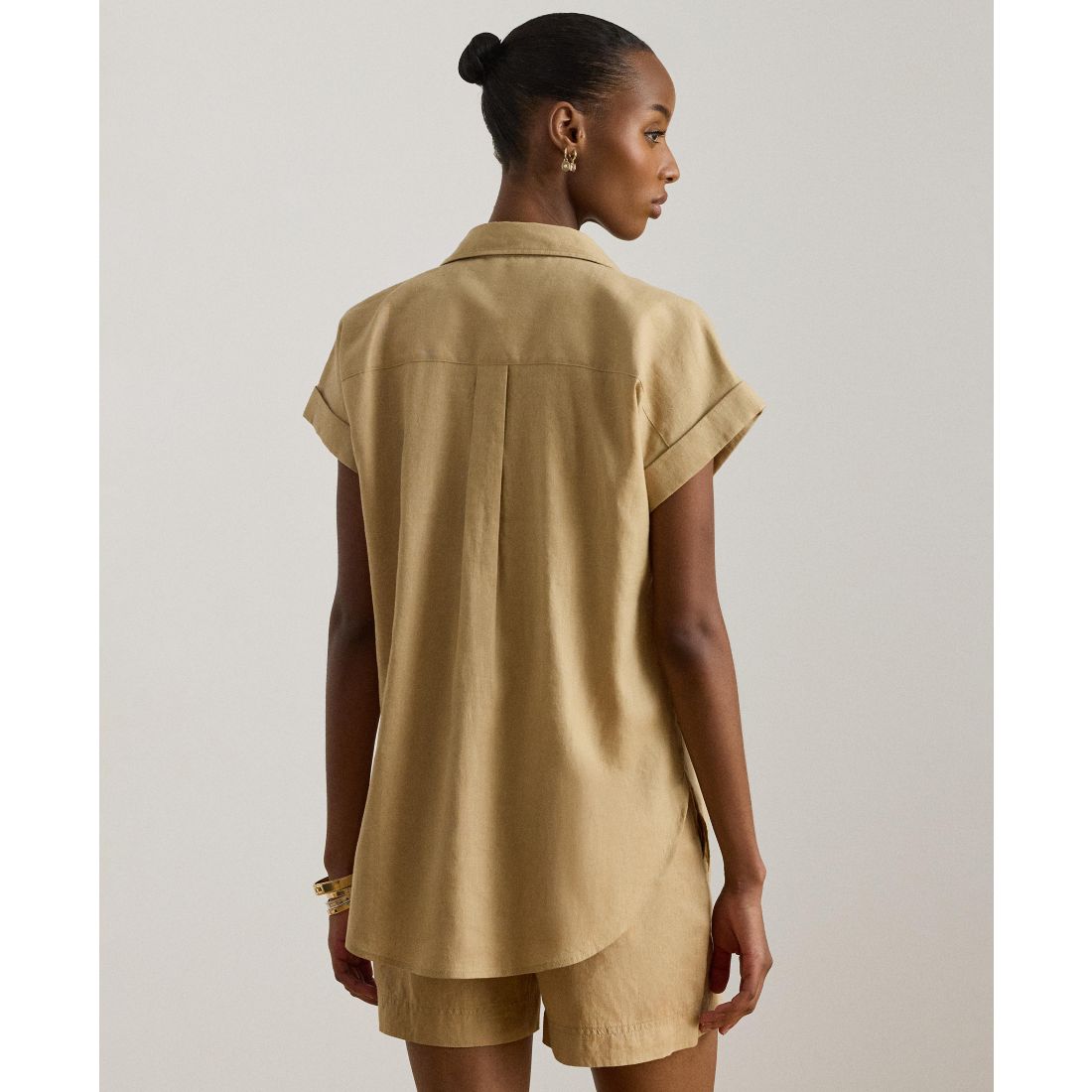 Lauren Ralph Lauren Dolman-Sleeve 100% Linen Shirt