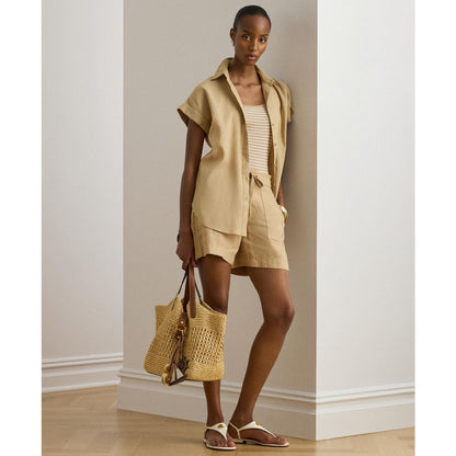 Lauren Ralph Lauren Dolman-Sleeve 100% Linen Shirt