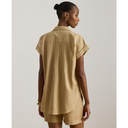 Lauren Ralph Lauren Dolman-Sleeve 100% Linen Shirt
