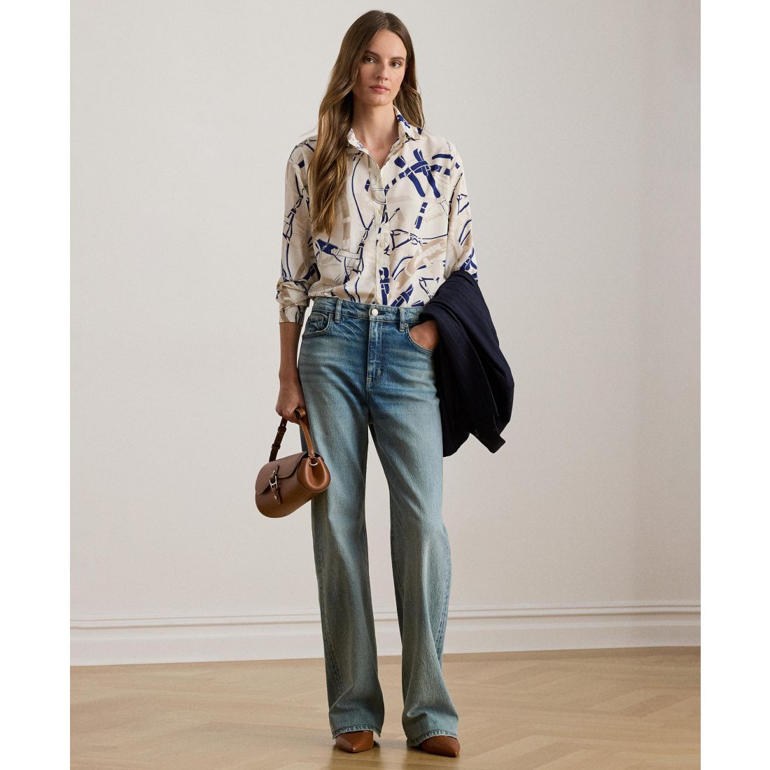 Lauren Ralph Lauren Petite Relaxed-Fit Belting-Print Shirt