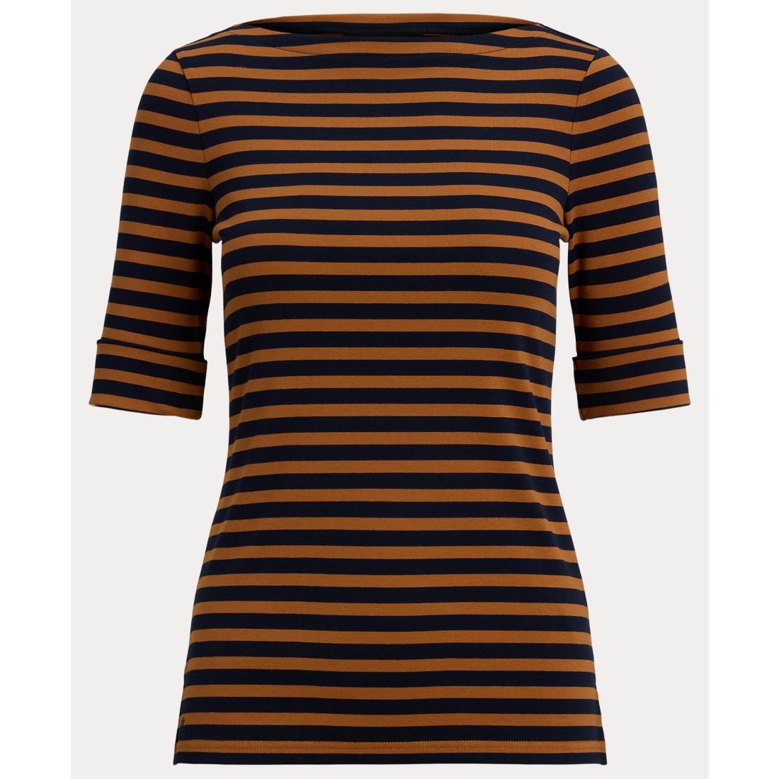 Lauren Ralph Lauren Women's Striped Stretch Cotton Boatneck Tee