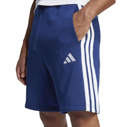 adidas Men's Essential Three Stripes Fleece Shorts - Black / Wht