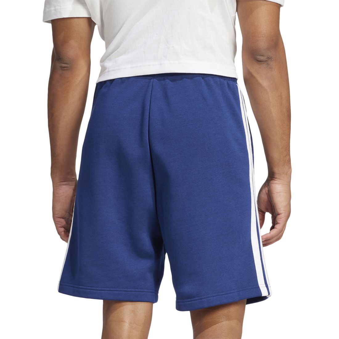 adidas Men's Essential Three Stripes Fleece Shorts - Black / Wht