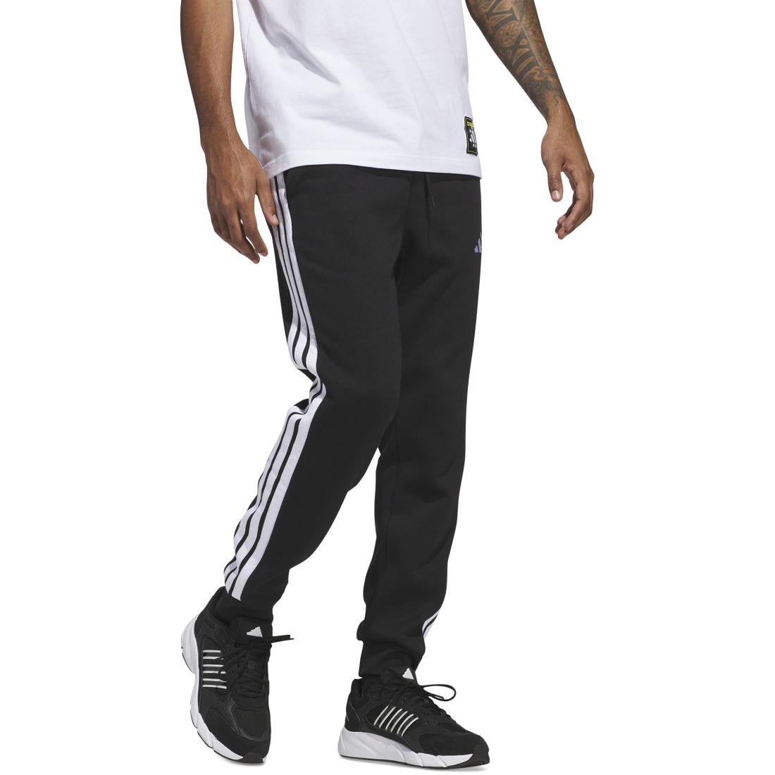 adidas Men's Essentials Regular-Fit 3-Stripes Fleece Joggers