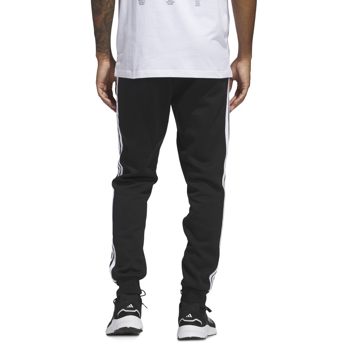 adidas Men's Essentials Regular-Fit 3-Stripes Fleece Joggers