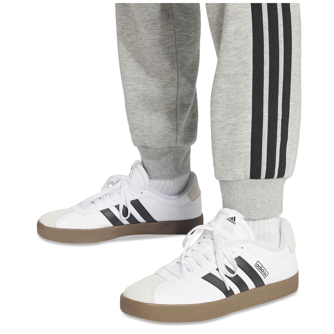 adidas Men's Essentials Regular-Fit 3-Stripes Fleece Joggers