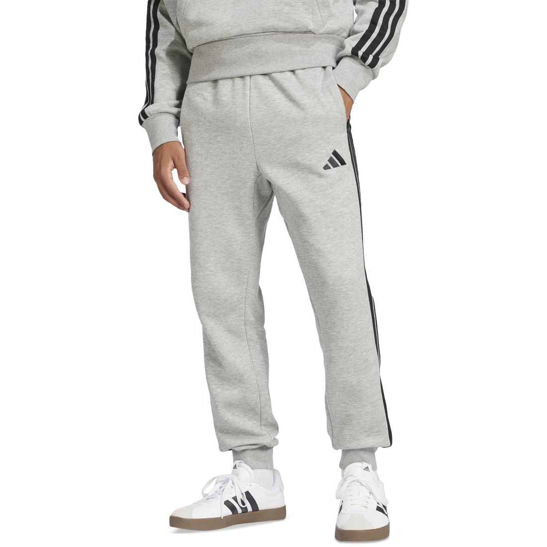adidas Men's Essentials Regular-Fit 3-Stripes Fleece Joggers