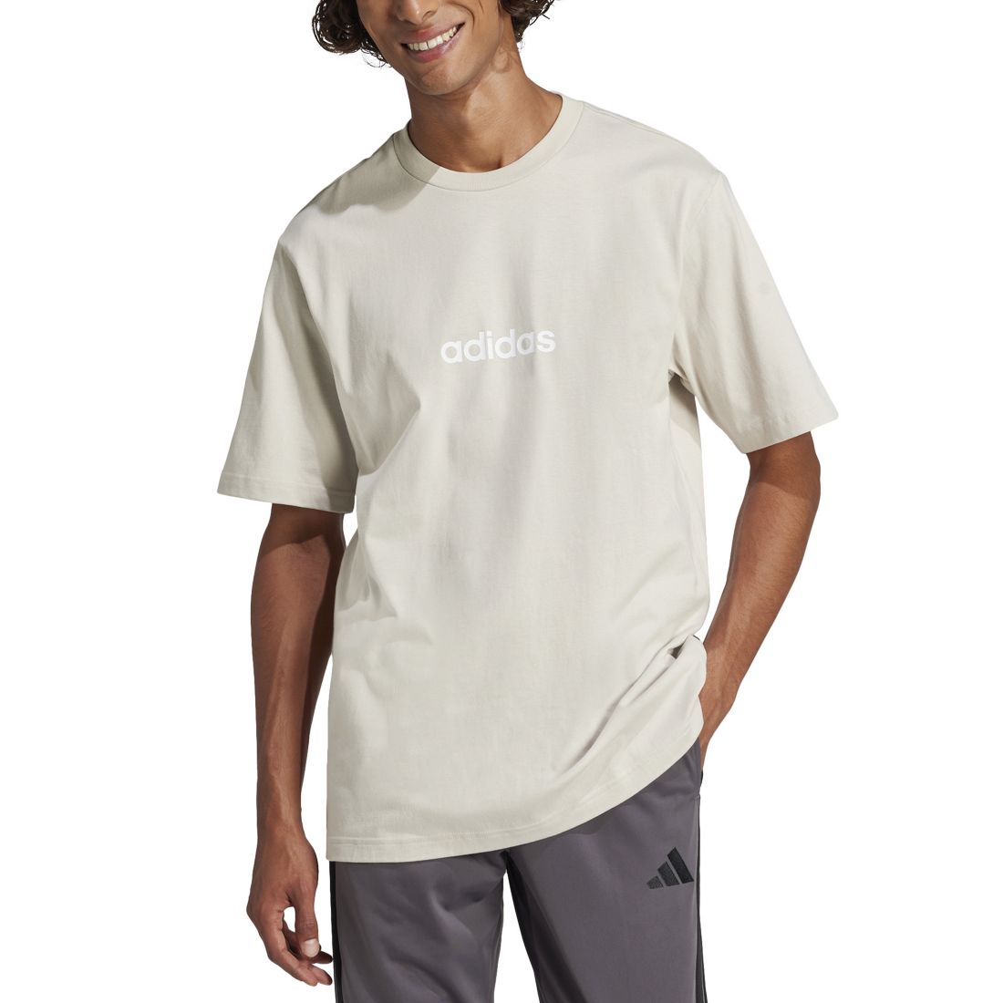 adidas Men's Essentials Regular-Fit Linear Logo Graphic T-Shirt
