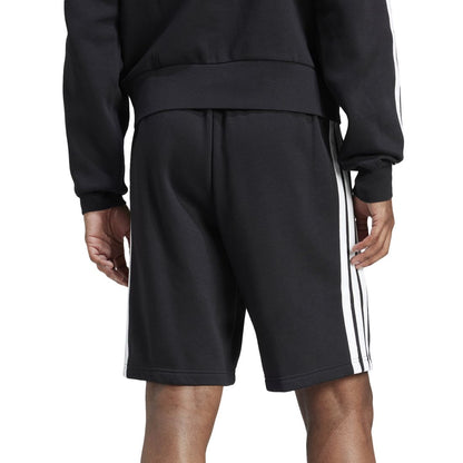 adidas Men's Essential Three Stripes Fleece Shorts - Black / Wht