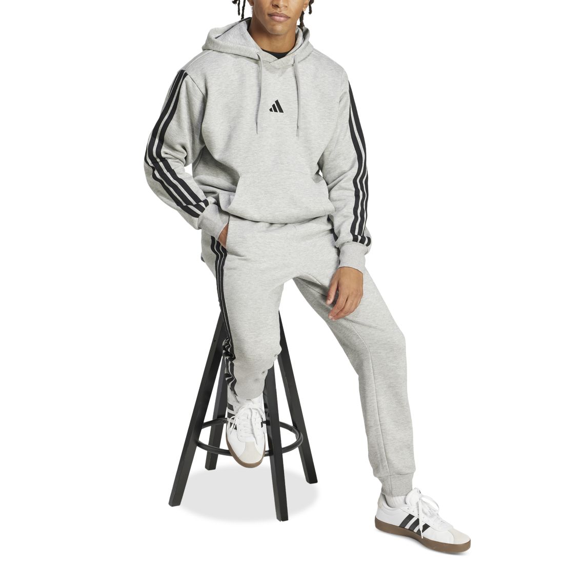 adidas Men's Essential Three Stripes Fleece Hoodie