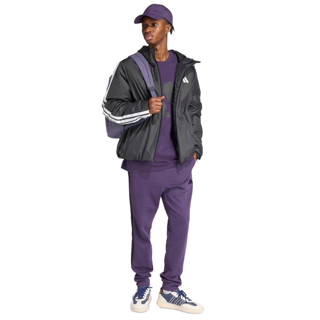 adidas Men's Essentials Regular-Fit 3-Stripes Fleece Joggers