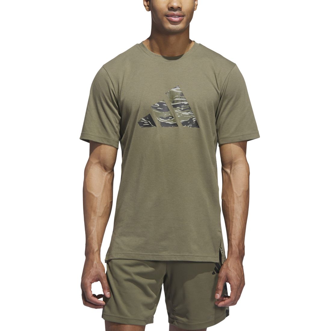 adidas Men's Camo Logo Crewneck T-Shirt