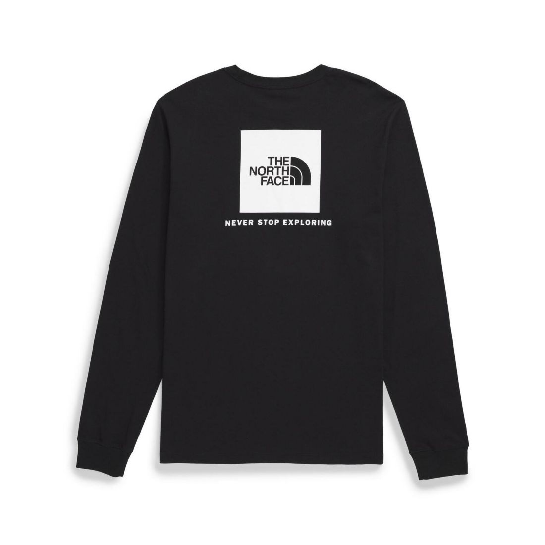 The North Face Men's Long Sleeve Box Never Stop Exploring T-shirt - Black, White