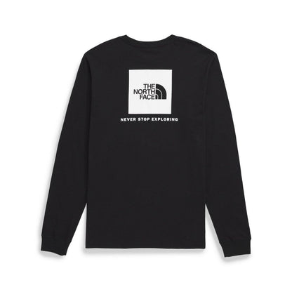 The North Face Men's Long Sleeve Box Never Stop Exploring T-shirt - Black, White