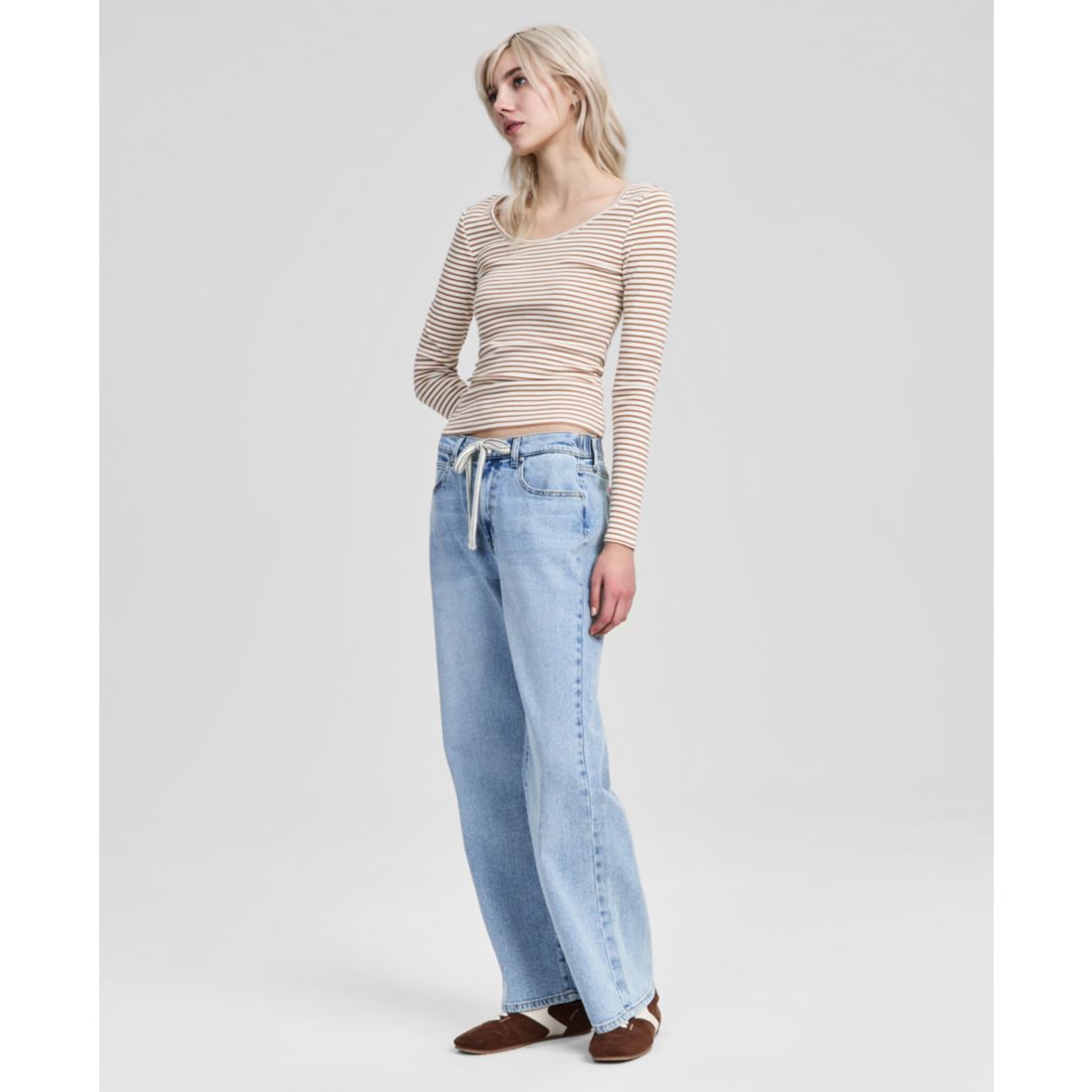 And Now This Women's Tie-Front Wide-Leg Jeans, Macy's Exclusive