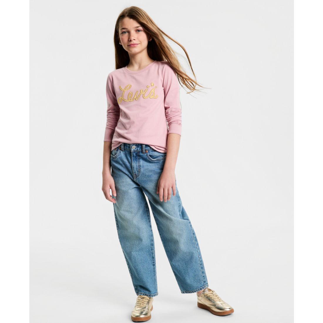 Levi's Big Girls High Rise Baggy Barrel Jeans