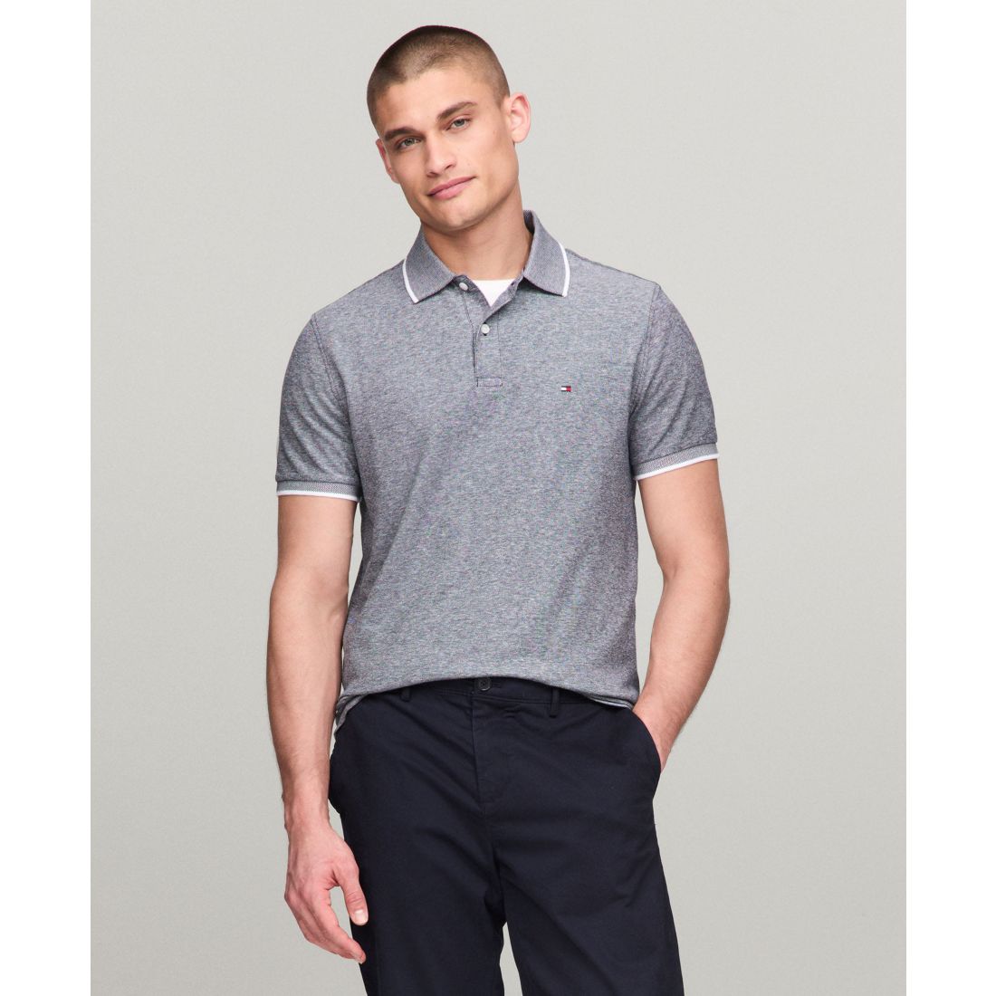 Tommy Hilfiger Men's Regular-Fit Tipped Linen Polo Shirt