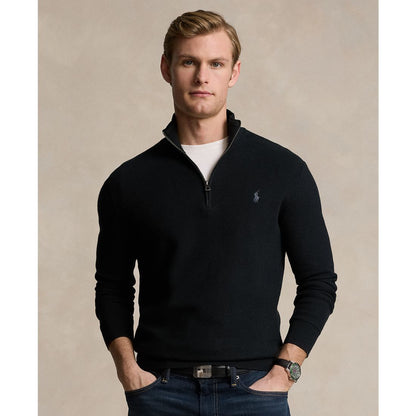 Polo Ralph Lauren Men's Mesh-Knit Cotton Quarter-Zip Sweater