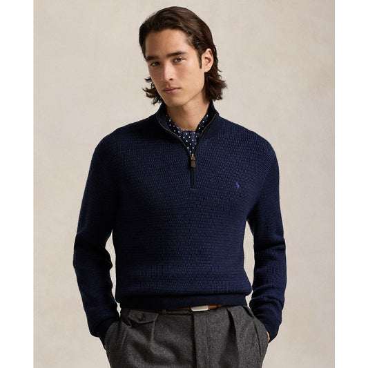 Polo Ralph Lauren Men's Washable Wool Quarter-Zip Sweater