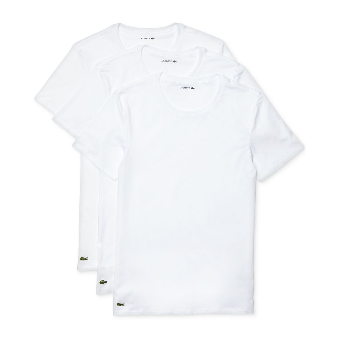 Lacoste Men's 3-Pack Regular Fit Crewneck Undershirts