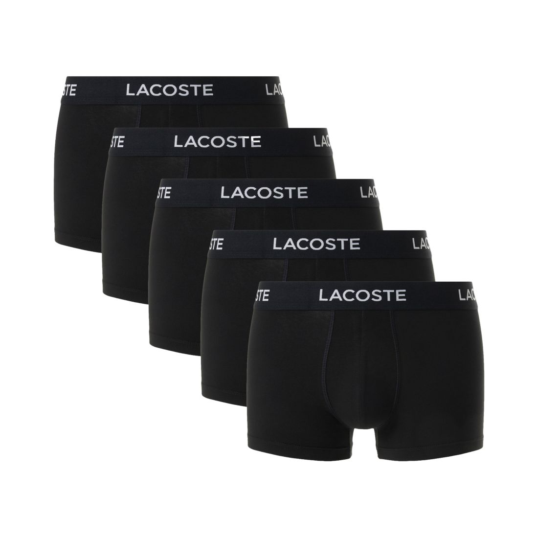 Lacoste Men's 5-Pack Regular-Fit Stretch Logo Band Trunk Underwear