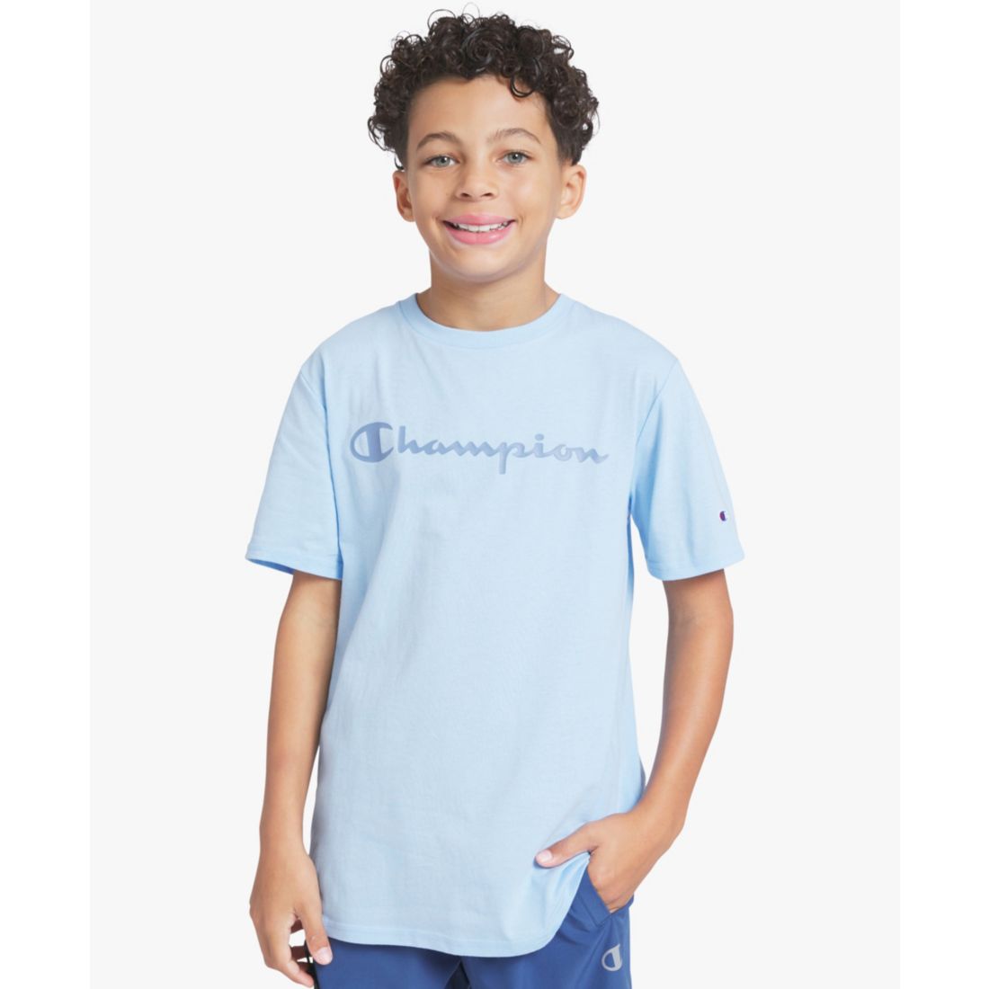 Champion Boys' 8-20 Silicone Logo Crewneck T-Shirt