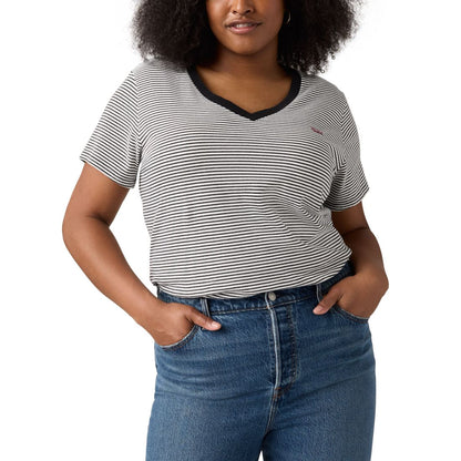 Levi's Plus Size Perfect Cotton Striped Short-Sleeve Tee