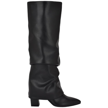 Guess Women's Geima Knee-High Foldover Slouch Tall Block Heel Dress Boots