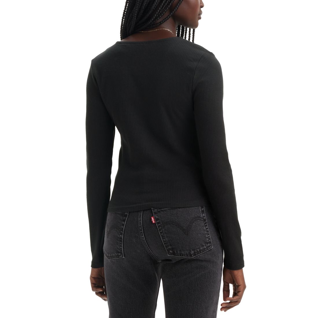 Levi's Women's Muse Ribbed Long-Sleeve Button-Up Top