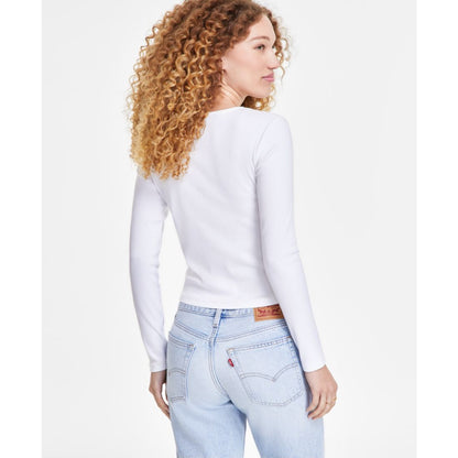 Levi's Women's Muse Ribbed Long-Sleeve Button-Up Top