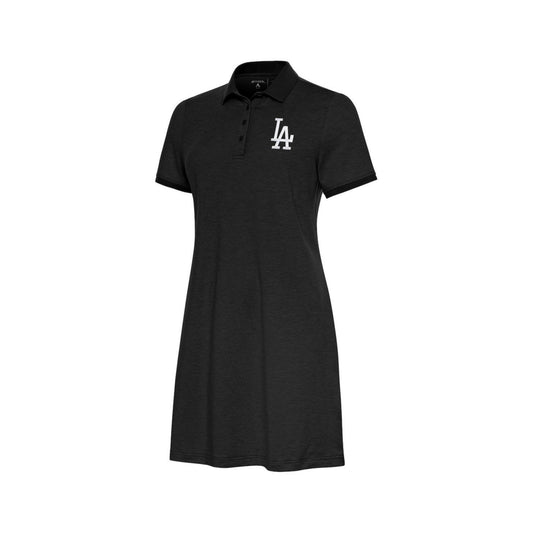 Antigua Women's Black Los Angeles Dodgers Play Through Polo Dress