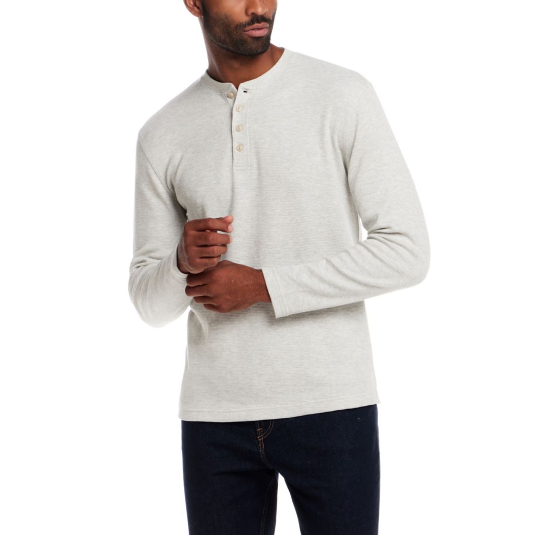 Weatherproof Vintage Men's Long Sleeve Waffle Henley Neck T-Shirt