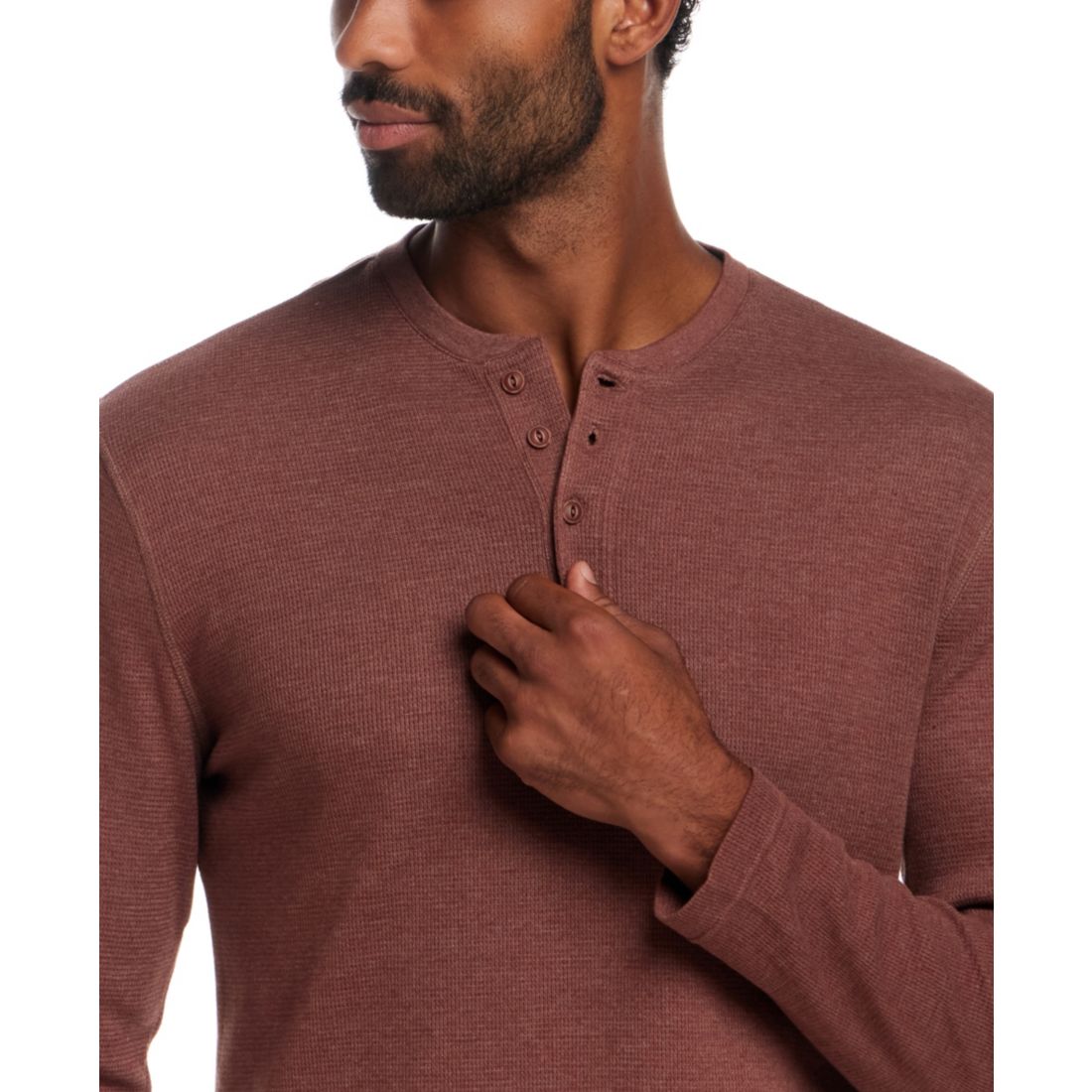 Weatherproof Vintage Men's Long Sleeve Waffle Henley Neck T-Shirt